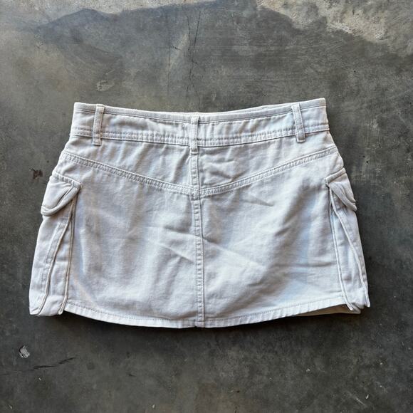 Garage Cargo Mini Skirt Skort Women's TP/XS Beige Utility Denim Jean Skort - Picture 6 of 10
